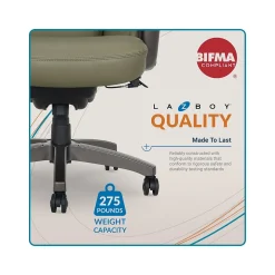 La-Z-Boy Arcadian Ergonomic Bonded Leather Swivel Executive Chair, Olive (60008-OLV)