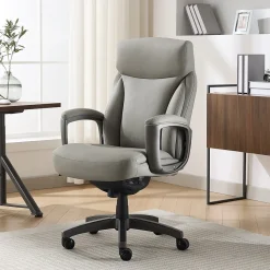 La-Z-Boy Arcadian Ergonomic Bonded Leather Swivel Executive Chair, Beige (60008-BGE)