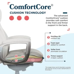 La-Z-Boy Arcadian Ergonomic Bonded Leather Swivel Executive Chair, Beige (60008-BGE)