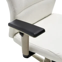La-Z-Boy Baylor Ergonomic Faux Leather Swivel Executive Chair, White (CHR10085A)