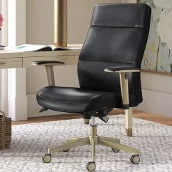 La-Z-Boy Baylor Ergonomic Faux Leather Swivel Executive Chair, Black (CHR10085B)