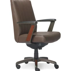 La-Z-Boy Bennett Ergonomic Faux Leather Swivel Executive Chair, Brown (CHR10082C)
