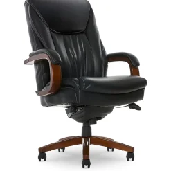 La-Z-Boy Big & Tall Edmonton Ergonomic Bonded Leather Swivel Executive Chair, Black (45764A)