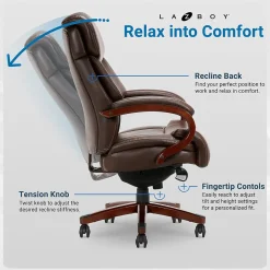 La-Z-Boy Bradley Bonded Leather Executive Chair, Roasted Chestnut (44762)