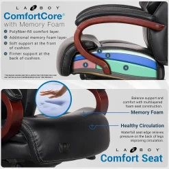 La-Z-Boy Bradley Bonded Leather Executive Chair, Black (46089-CC)