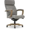 La-Z-Boy Greyson Ergonomic Bonded Leather Swivel Executive Chair, Gray (CHR10086A)