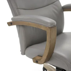 La-Z-Boy Greyson Ergonomic Bonded Leather Swivel Executive Chair, Gray (CHR10086A)