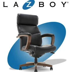 La-Z-Boy Greyson Ergonomic Bonded Leather Swivel Executive Chair, Black (CHR10086B)