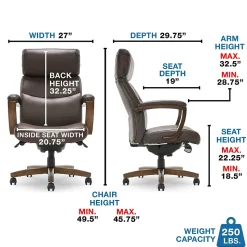 La-Z-Boy Greyson Ergonomic Bonded Leather Swivel Executive Chair, Brown (CHR10086C)
