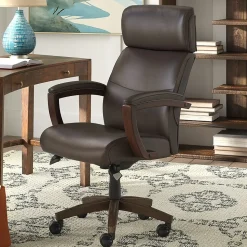 La-Z-Boy Greyson Ergonomic Bonded Leather Swivel Executive Chair, Brown (CHR10086C)