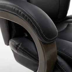 La-Z-Boy Harnett Ergonomic Faux Leather Swivel Executive Chair, Black (46253A)