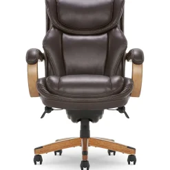 La-Z-Boy Harnett Ergonomic Faux Leather Swivel Executive Chair, Coffee (46253B)