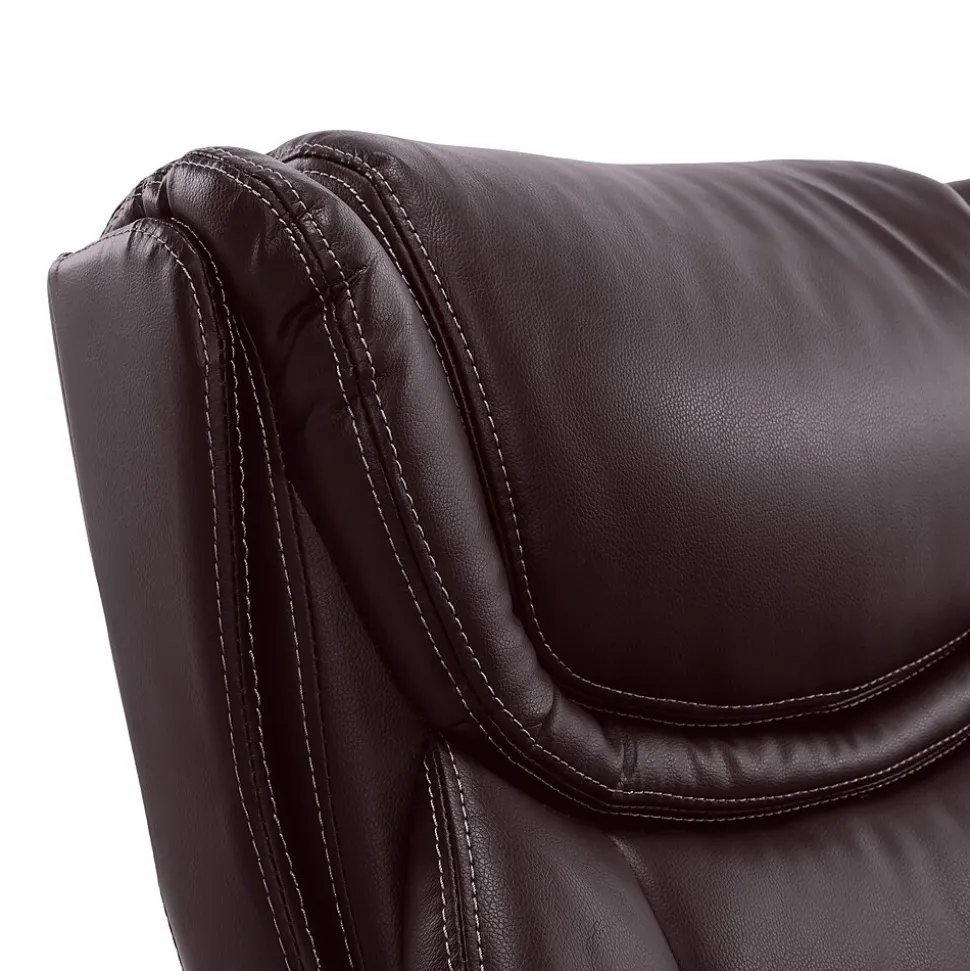 La-Z-Boy Harnett Ergonomic Faux Leather Swivel Executive Chair, Coffee (46253B)