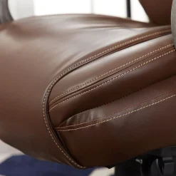 La-Z-Boy Hyland Ergonomic Faux Leather Swivel Executive Chair, Brown (CHR10044C)