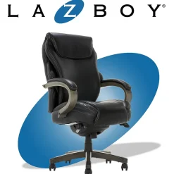 La-Z-Boy Hyland Ergonomic Faux Leather Swivel Executive Chair, Black (CHR10044B)