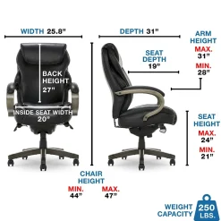 La-Z-Boy Hyland Ergonomic Faux Leather Swivel Executive Chair, Black (CHR10044B)