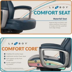 La-Z-Boy Leather Executive Chair, Blue (51447)