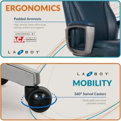 La-Z-Boy Leather Executive Chair, Blue (51447)