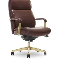 La-Z-Boy Melrose Ergonomic bonded Leather Swivel Executive Chair, Brown (CHR10084C)