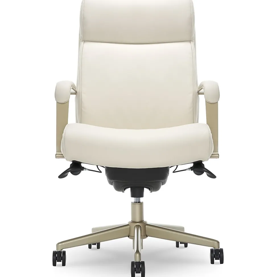 La-Z-Boy Melrose Ergonomic bonded Leather Swivel Executive Chair, White (CHR10084B)