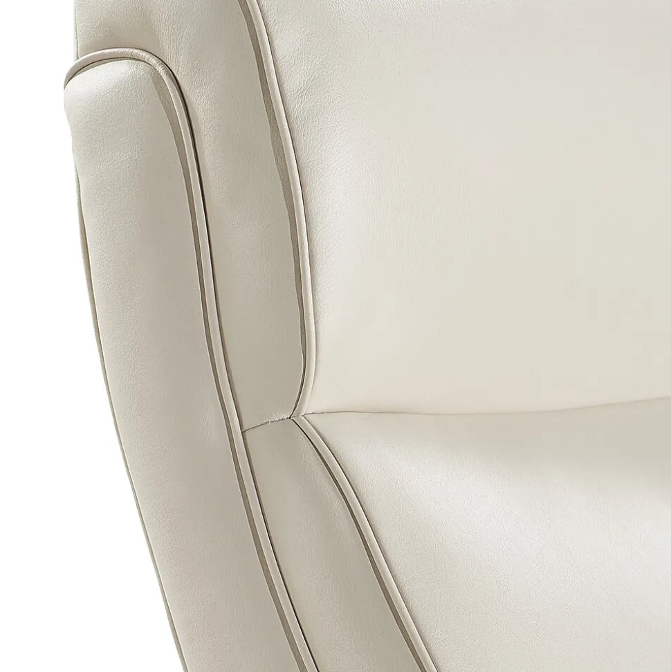 La-Z-Boy Melrose Ergonomic bonded Leather Swivel Executive Chair, White (CHR10084B)
