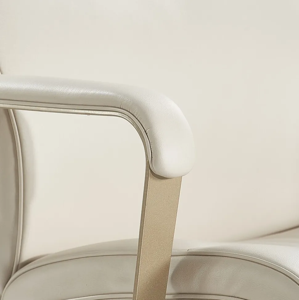 La-Z-Boy Melrose Ergonomic bonded Leather Swivel Executive Chair, White (CHR10084B)