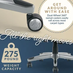 La-Z-Boy Meyer Ergonomic Bonded Leather Swivel Executive Chair, Navy (60082-NVY)