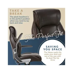 La-Z-Boy Meyer Ergonomic Bonded Leather Swivel Executive Chair, Brown (60082-BRN)