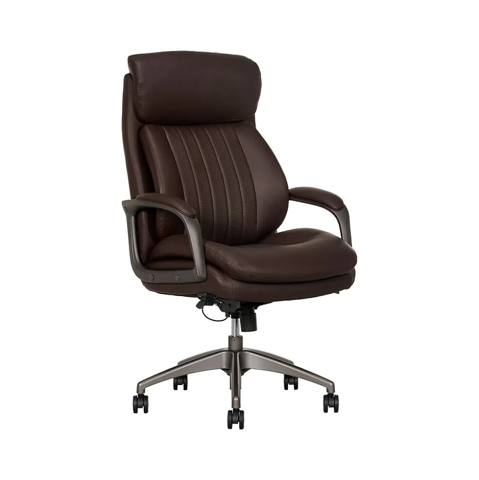 La-Z-Boy Nova Ergonomic Polyurethane Swivel Executive Chair, Brown (52372-BRN)