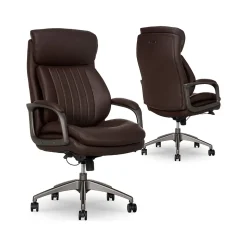La-Z-Boy Nova Ergonomic Polyurethane Swivel Executive Chair, Brown (52372-BRN)