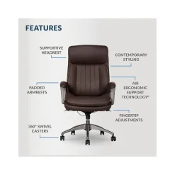 La-Z-Boy Nova Ergonomic Polyurethane Swivel Executive Chair, Brown (52372-BRN)
