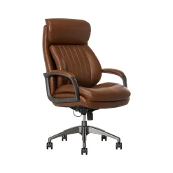 La-Z-Boy Nova Ergonomic Polyurethane Swivel Executive Chair, Cognac (52372-CBRN)