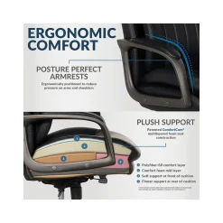 La-Z-Boy Nova Ergonomic Polyurethane Swivel Executive Chair, Black (52372-BLK)