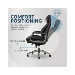 La-Z-Boy Nova Ergonomic Polyurethane Swivel Executive Chair, Black (52372-BLK)