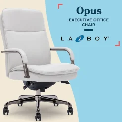 La-Z-Boy Opus Ergonomic Bonded Leather Swivel Executive Chair, Gray and Graphite (CCHR10015B)