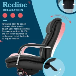 La-Z-Boy Sonata Ergonomic Bonded Leather Swivel Executive Chair, Black and Chrome (CCHR10014D)