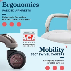 La-Z-Boy Sonata Ergonomic Bonded Leather Swivel Executive Chair, Gray and Graphite (CCHR10014B)