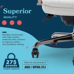 La-Z-Boy Sonata Ergonomic Bonded Leather Swivel Executive Chair, Gray and Graphite (CCHR10014B)