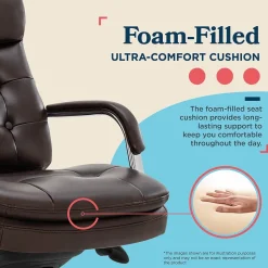 La-Z-Boy Sonata Ergonomic Bonded Leather Swivel Executive Chair, Dark Brown and Chrome (CCHR10014E)