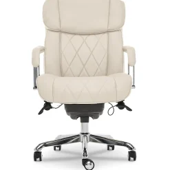 La-Z-Boy Sutherland Ergonomic Faux Leather Swivel Computer and Desk Chair, Ivory (CHR10048C)