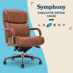 La-Z-Boy Symphony Ergonomic Bonded Leather Swivel Executive Chair, Cognac and Graphite (CCHR10013C)