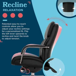 La-Z-Boy Symphony Ergonomic Bonded Leather Swivel Executive Chair, Black and Graphite (CCHR10013E)