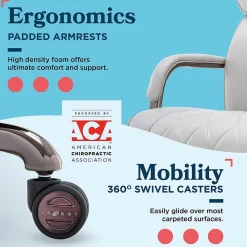 La-Z-Boy Symphony Ergonomic Bonded Leather Swivel Executive Chair, Gray and Graphite (CCHR10013B)