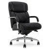 La-Z-Boy Symphony Ergonomic Bonded Leather Swivel Executive Chair, Black and Chrome (CCHR10013D)
