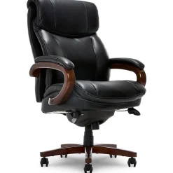 La-Z-Boy Trafford Ergonomic Bonded Leather Swivel Executive Chair, Black (45782A)