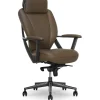 La-Z-Boy Vannes Ergonomic Faux Leather Swivel Executive Chair, Brown (60101-BRN)