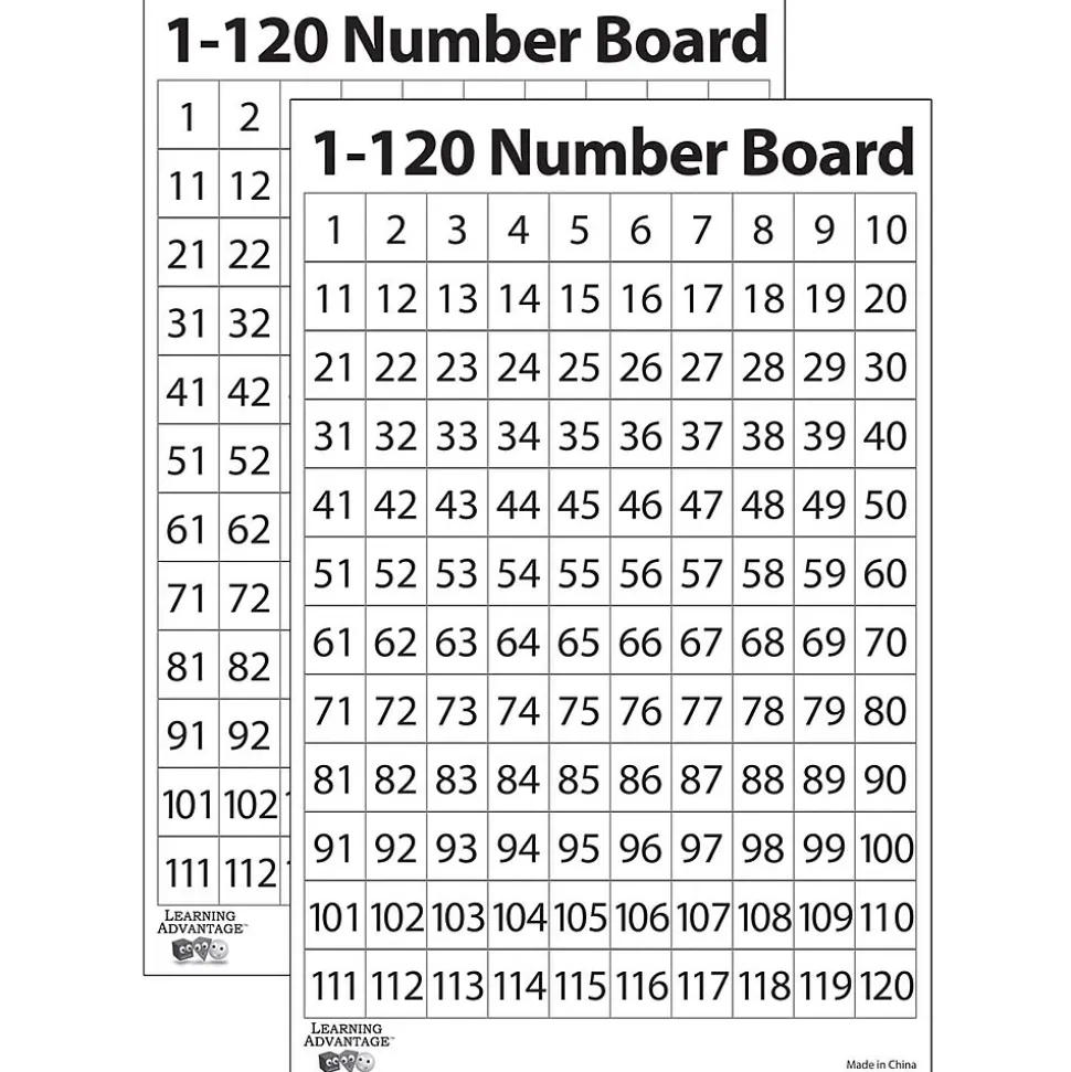 Learning Advantage 1-120 Number Dry Erase Boards, 10 Per Set, 2 Sets (CTU7289-2)