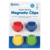 Learning Resources Super Strong Magnetic Clips 1.5" in Diameter, Assorted, Pack of 4 (LER2692)
