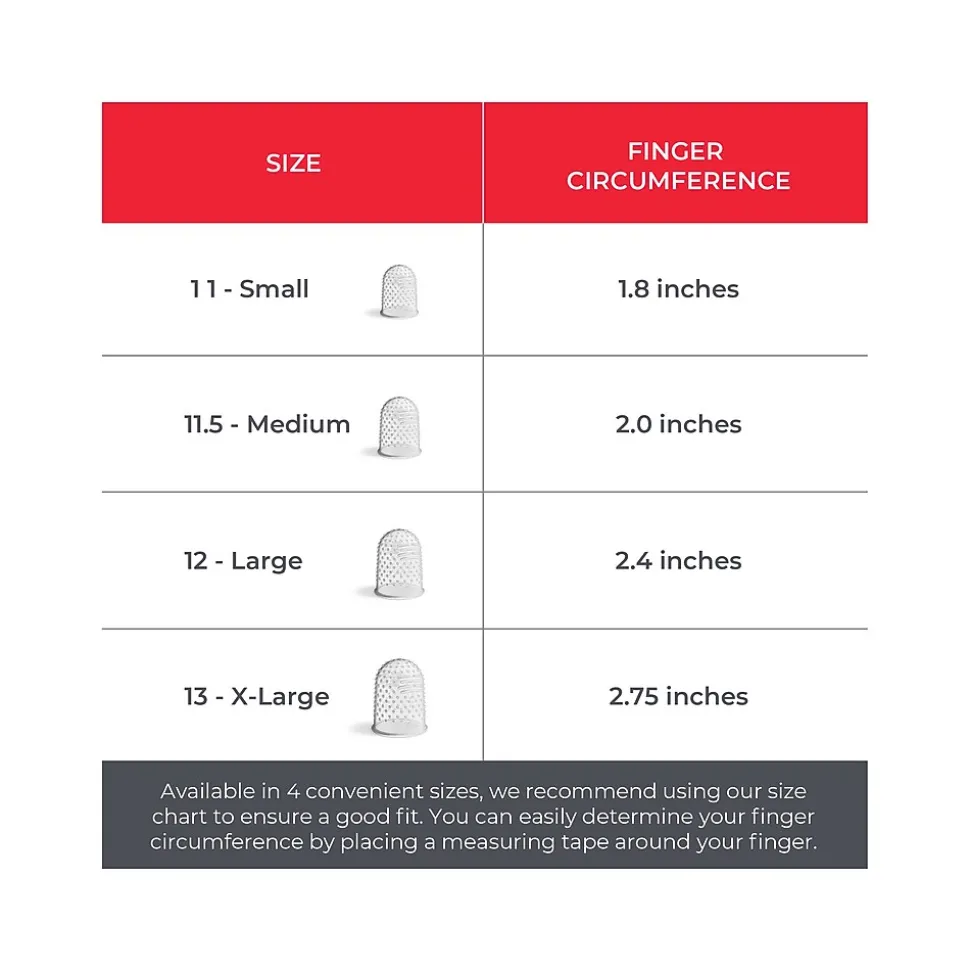 Lee Medium Fingertip, Clear, 12/Pack (LEE41050)