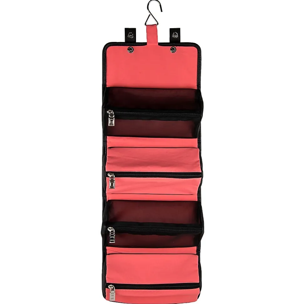 Lencca 5" Faux Leather Travel Organizer, Water Resistant, Red Magenta (LENLEA029)